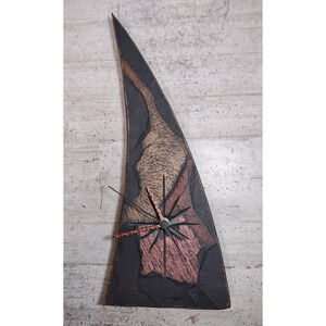 Heartworks Handmade Recycled Painted Slate Spear Point Wall Clock Ireland 15.5"